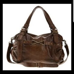 UO Large Brown Leather Overnight Doctor's Bag